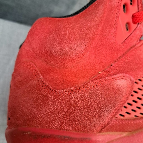 Nike Air Jordan 5 Retro Red Suede 2017 Men's size 8 - Picture 12 of 16